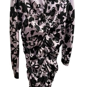 Zara Satin Ruched Floral Dress